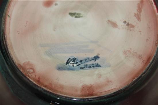 A Moorcroft Leaf and Berry pattern flambe dish, 1945-49, 22cm
